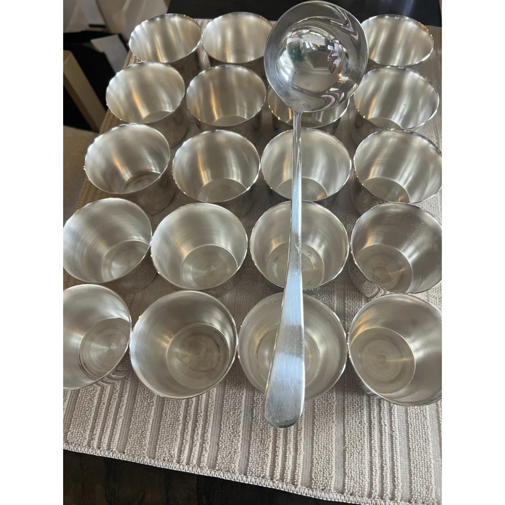 Sheridan Taunton Silverplate Punch Bowl Cups (20) & Ladle 21 Piece